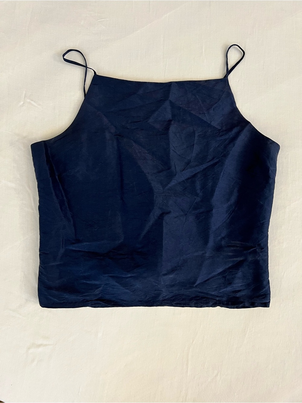 Tommy Bahama Navy Square-Neck Silk Cami with Spaghetti Straps